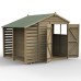 4Life Overlap Pressure Treated 6 x 8 Apex Double Door Shed With Lean To